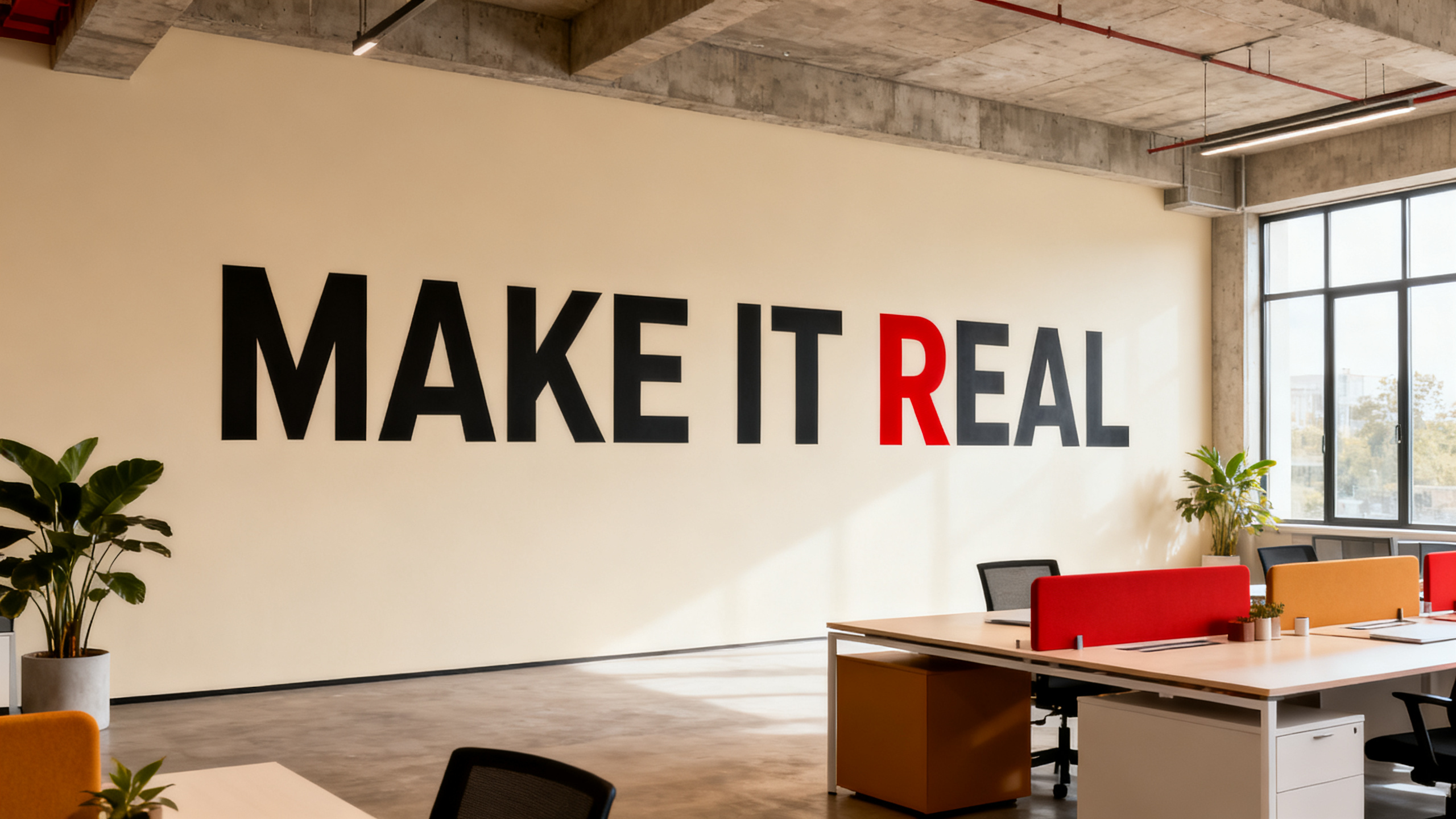 Open-space tech — manifesto typographique 30 m — détail