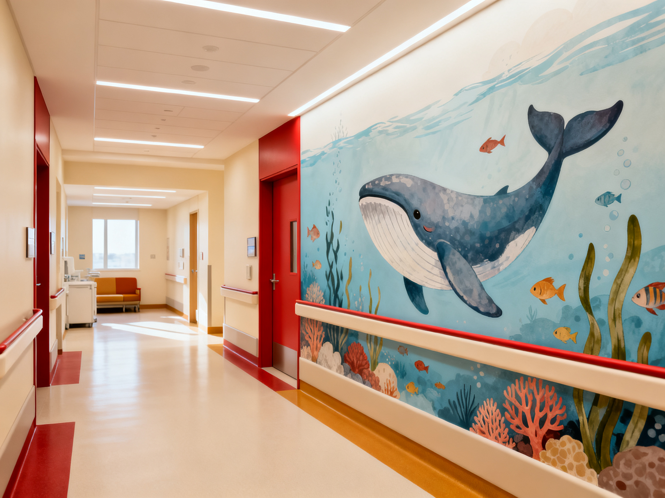 Pédiatrie hospitalière — univers marin apaisant