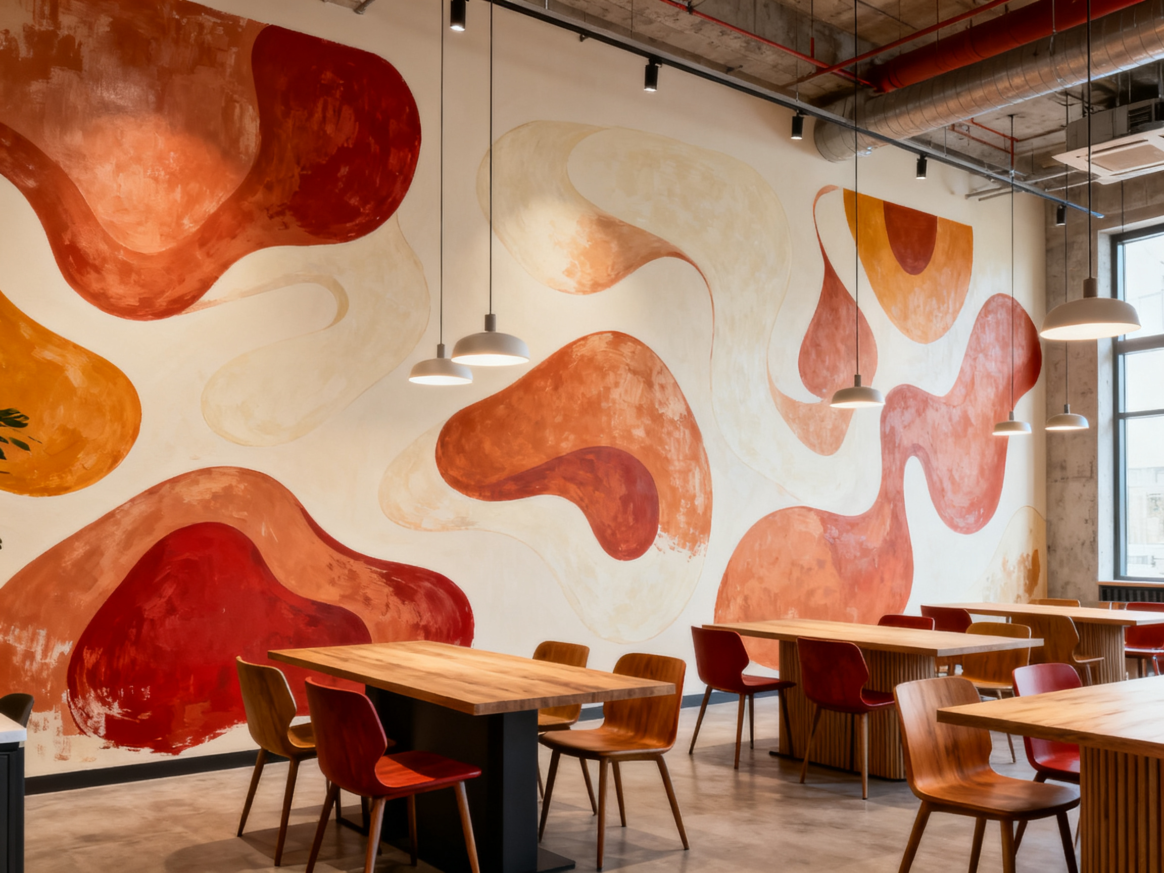 Restaurant d'entreprise — habillage acoustique 180 m²